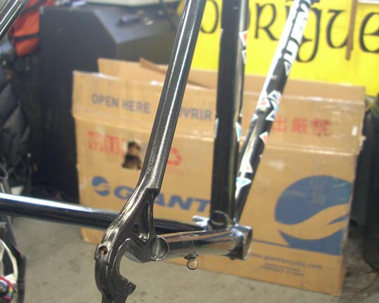 A Picture of the repaired frame with no noticable paint damage