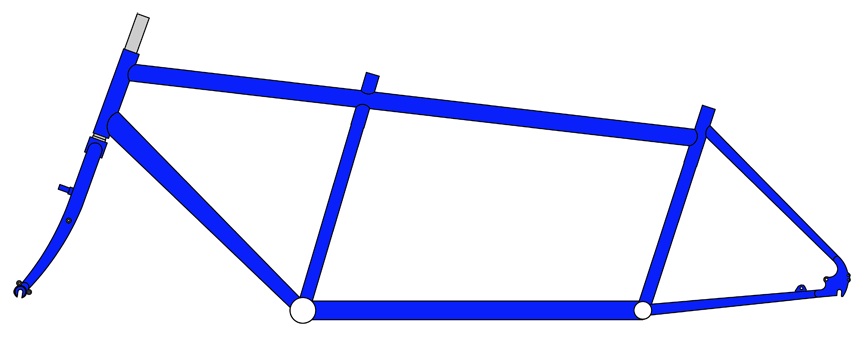 Tandem frame with no stiffener tube