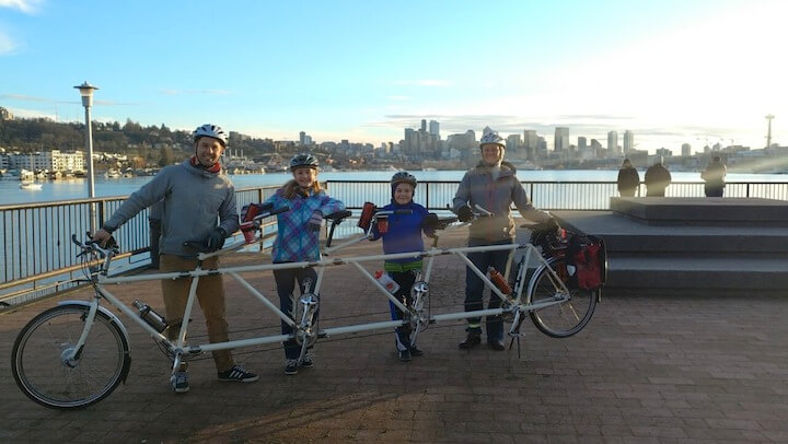 4 person bike with family in Seattle
