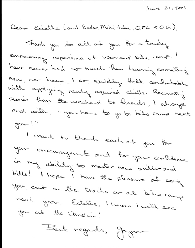 Gaynor's letter. Text below